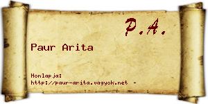 Paur Arita névjegykártya